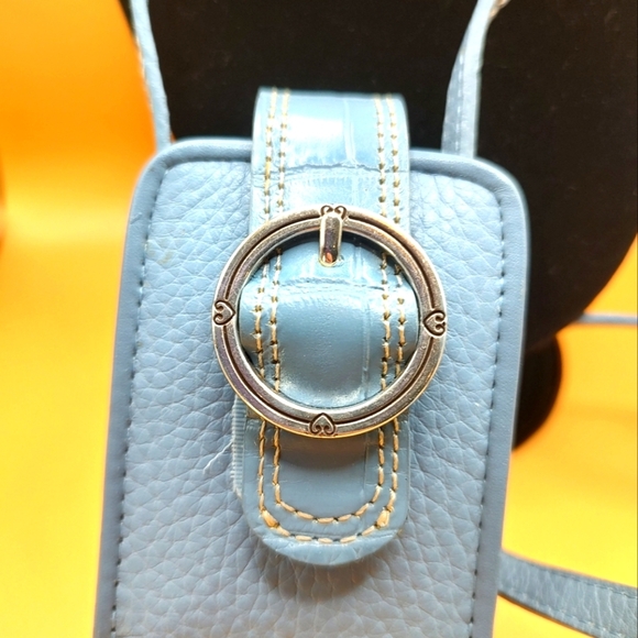 Brighton Cell Phone Case Light Blue  Leather Purse Long Strap Crossbody … - Picture 3 of 12